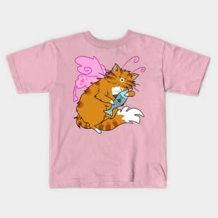 Orange Tabby Cat Fairy Kids T-Shirt